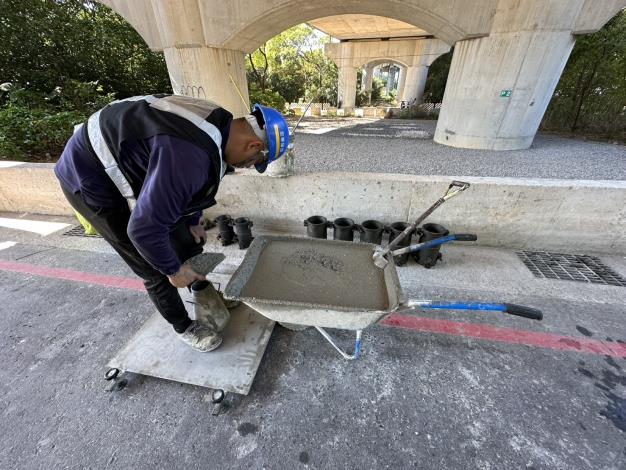 114年11月到達井鋼管背填混凝土取樣
