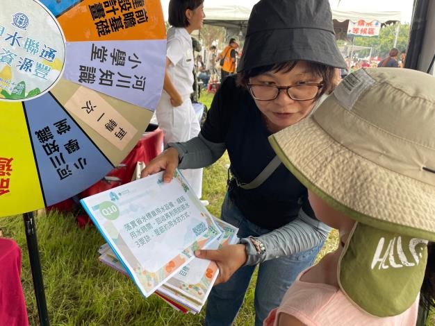 透過互動輪盤活動宣導生活中節約用水的小秘訣