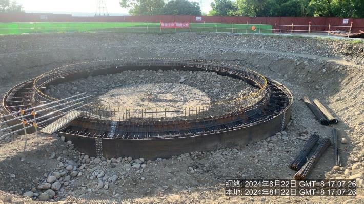 113.08.22-集水槽鐵腳鋼筋組立施作