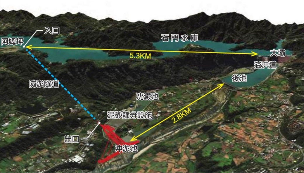 阿姆坪防淤隧道位置圖